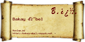 Bakay Ábel névjegykártya