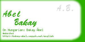 abel bakay business card